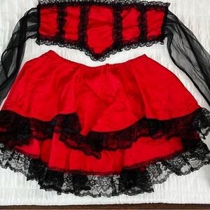 Vintage Spanish/Saloon dress up
 skirt/corset
